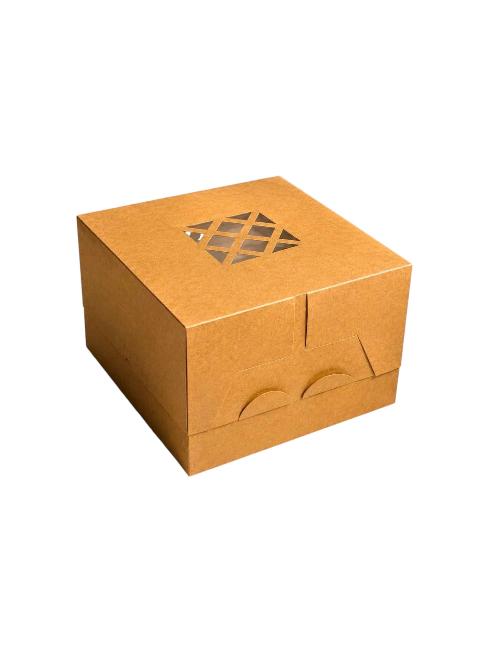 kraft-2-tier-box-32x32x27cm بوكس كرافت دورين 323227 سم علبة كرتون كرافت دورين تورتة وحلويات