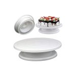 حامل تورتة متحرك بلاستيك مقاس 30 سم, قرص تزيين تورتة دوار, حامل كيك بلاستيك دوار, Rotating Plastic Cake Turntable 30cm