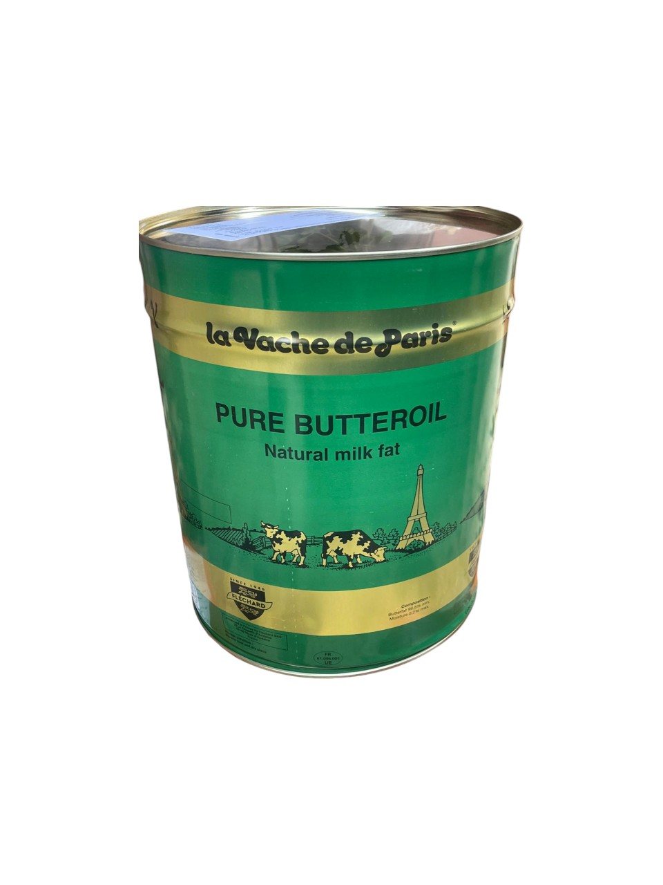 lvache-de-paris-ghee-20kg لكل شيف يبحث عن التميز العالمي، نقدم في سويت آرت ستور سمن "لافاش دي باري" (بقرة باريس) الفرنسية. تعتبر هذه السمنة من أرقى الخيارات لصناعة "الكرواسون" الفرنسي الأصلي، و"البتي فور" الفاخر، والحلويات الشرقية التي تحتاج لمذاق زبدي غني جداً. تتميز بنقطة تدخين عالية وقوام مثالي يجعلها الاختيار الأول في الفنادق ومحلات الحلويات الكبرى. بوزنها الدقيق (20.43 كيلو)، توفر لك استدامة في الإنتاج مع ضمان ثبات الجودة والطعم في كل مرة. For every chef seeking international excellence, we present "L'vache de Paris" French ghee. This ghee is among the most prestigious choices for making authentic French croissants, premium petit fours, and Oriental sweets that require a very rich buttery taste. It features a high smoke point and perfect texture, making it the top choice for hotels and major pastry shops. With its precise weight (20.43kg), it provides production sustainability while ensuring consistent quality and taste.