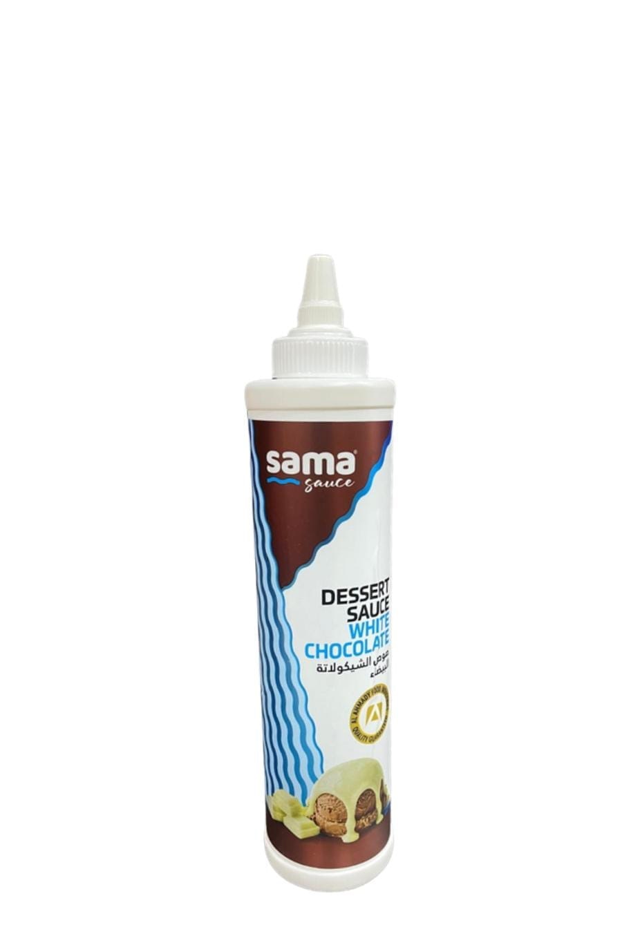 sama-white-chocolate-sauce-750ml صوص شيكولاتة بيضاء سما 750 مللي صوص ابيض للوافل والكريب والوايت موكا